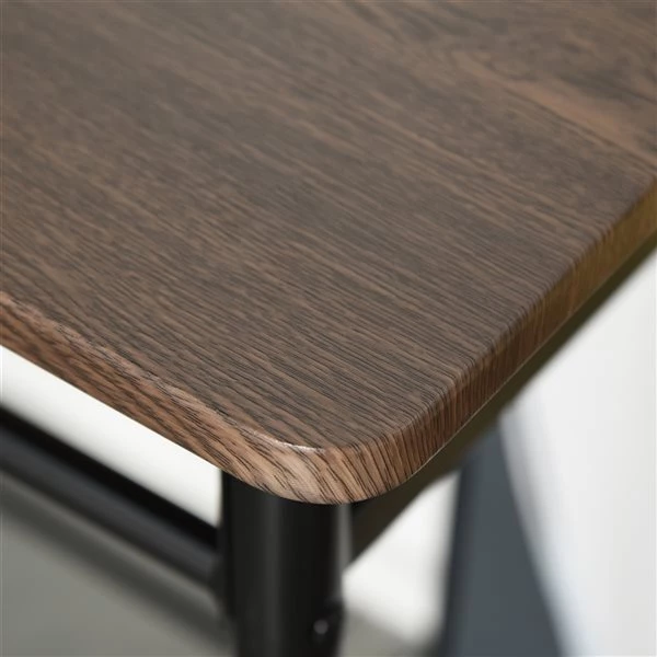 Ensemble de salle à manger noir et brun chêne par HomCom avec table rectangulaire 5 Ensemble de salle à manger noir et brun chêne par HomCom avec table rectangulaire – Image 5