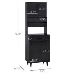 Meuble de rangement autoportant HomCom pour la cuisine en bois composite de 23,62 po l. 7 Meuble de rangement autoportant HomCom pour la cuisine en bois composite de 23,62 po l. -HOMCOM Soldes 2022 330936225 AlternateImage2 l