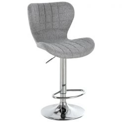 Tabourets de bar rembourrés gris Homcom en lin avec hauteur ajustable et repose-pieds, ensemble de 2 -HOMCOM Soldes 2022 330936227 AlternateImage4 l