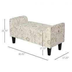 Pouf moderne HomCom beige rectangulaire en lin -HOMCOM Soldes 2022 330936237 AlternateImage2 l