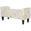 Pouf moderne HomCom beige rectangulaire en lin
