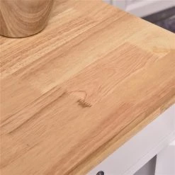 Chariot de cuisine HomCom avec base en bois blanc et dessus en bois d'hévéa de 18,9 po x 25,59 po x 35,43 po -HOMCOM Soldes 2022 330936239 AlternateImage3 l