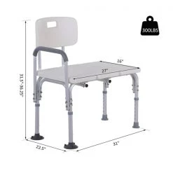 Chaise de douche autoportante HomCom en plastique blanc, conforme à l'ADA -HOMCOM Soldes 2022 330936240 AlternateImage2 l