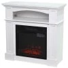 Foyer électrique autoportant et portable par HomCom blanc à DEL de 32 po l.