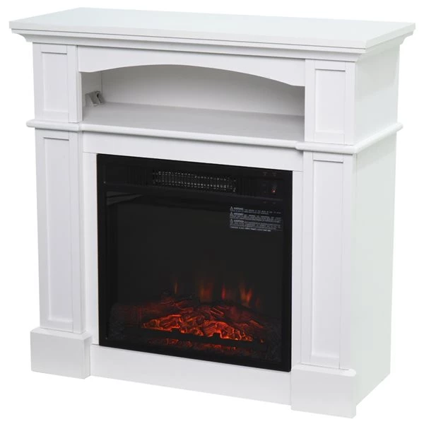 Foyer électrique autoportant et portable par HomCom blanc à DEL de 32 po l. 1 Foyer électrique autoportant et portable par HomCom blanc à DEL de 32 po l.