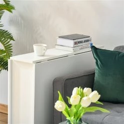 Table à abattants rectangulaire blanche à 2 étagères Homcom avec roulettes -HOMCOM Soldes 2022 330936248 AlternateImage3 l