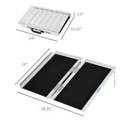 Rampe pour fauteuils roulants pliante en aluminium par HomCom conforme à l'ADA de 2 pi x 28,35 po -HOMCOM Soldes 2022 330936255 AlternateImage2 l