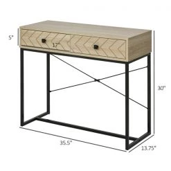 Table console moderne en métal par HomCom avec 2 tiroirs -HOMCOM Soldes 2022 330936262 AlternateImage2 l