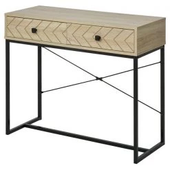 Table console moderne en métal par HomCom avec 2 tiroirs