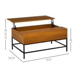 Table basse en composite brun par HomCom avec plateau relevable -HOMCOM Soldes 2022 330936263 AlternateImage2 l