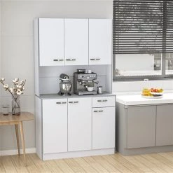 Meuble de rangement autoportant HomCom pour la cuisine en bois composite blanc de 39,76 po l. -HOMCOM Soldes 2022 330936273 AlternateImage3 l