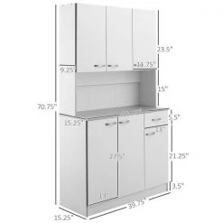 Meuble de rangement autoportant HomCom pour la cuisine en bois composite blanc de 39,76 po l. -HOMCOM Soldes 2022 330936273 AlternateImage4 l