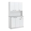 Meuble de rangement autoportant HomCom pour la cuisine en bois composite blanc de 39,76 po l.