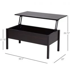 Table basse en composite brun foncé par HomCom avec plateau relevable -HOMCOM Soldes 2022 330936274 AlternateImage2 l