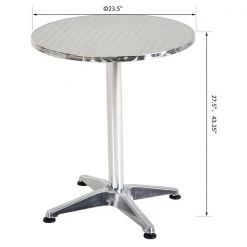 Table basse ronde extérieure Homcom en acier inoxydable avec coussinets antidérapants -HOMCOM Soldes 2022 330936278 AlternateImage2 l