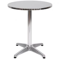 Table basse ronde extérieure Homcom en acier inoxydable avec coussinets antidérapants