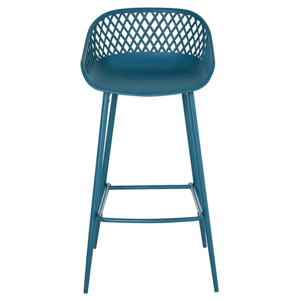 Tabourets de bar rétro bleus Homcom en métal avec repose-pieds, ensemble de 2 4 Tabourets de bar rétro bleus Homcom en métal avec repose-pieds, ensemble de 2 – Image 4