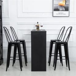 Tabourets de bar noirs de style industriel Homcom en métal avec coussinets antidérapants, ensemble de 4 8 Tabourets de bar noirs de style industriel Homcom en métal avec coussinets antidérapants, ensemble de 4 -HOMCOM Soldes 2022 330936289 AlternateImage3 l