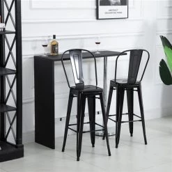 Tabourets de bar noirs de style industriel Homcom en métal avec coussinets antidérapants, ensemble de 4 9 Tabourets de bar noirs de style industriel Homcom en métal avec coussinets antidérapants, ensemble de 4 -HOMCOM Soldes 2022 330936289 AlternateImage4 l