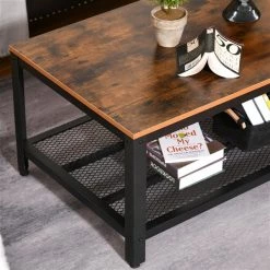 Table basse en composite noir par HomCom avec cadre en acier 9 Table basse en composite noir par HomCom avec cadre en acier -HOMCOM Soldes 2022 330936299 AlternateImage4 l