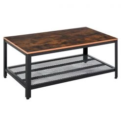 Table basse en composite noir par HomCom avec cadre en acier
