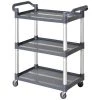 Chariot de cuisine HomCom avec base en métal gris et dessus en plastique de 17,25 po x 34,75 po x 36,5 po