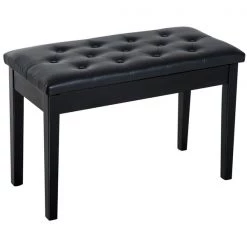 Banc de piano HomCom moderne noir avec rangement