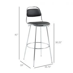 Tabourets de bar rembourrés noirs Homcom en similicuir avec repose-pieds, ensemble de 2 7 Tabourets de bar rembourrés noirs Homcom en similicuir avec repose-pieds, ensemble de 2 -HOMCOM Soldes 2022 330936314 AlternateImage2 l