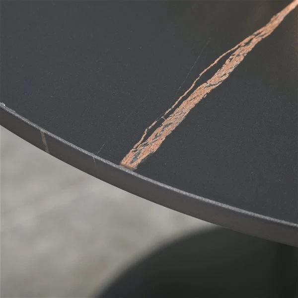 Table basse ronde noire Homcom en bois et en métal avec coussinet antidérapant 5 Table basse ronde noire Homcom en bois et en métal avec coussinet antidérapant – Image 5