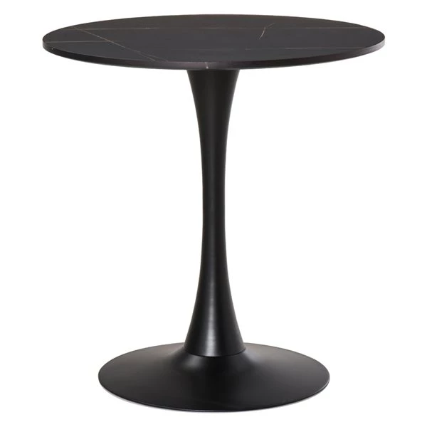 Table basse ronde noire Homcom en bois et en métal avec coussinet antidérapant 1 Table basse ronde noire Homcom en bois et en métal avec coussinet antidérapant