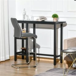 Table haute noire à 2 tablettes Homcom de style moderne avec coussinets réglables -HOMCOM Soldes 2022 330936318 AlternateImage3 l