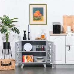 Buffet HomCom en bois composite gris de 30,91 po l. 7 Buffet HomCom en bois composite gris de 30,91 po l. -HOMCOM Soldes 2022 330936324 AlternateImage2 l