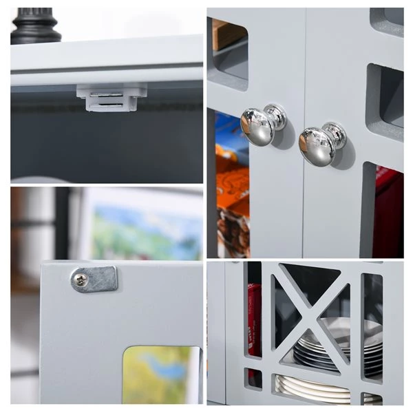 Buffet HomCom en bois composite gris de 30,91 po l. 4 Buffet HomCom en bois composite gris de 30,91 po l. – Image 4