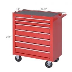 Armoire à outils rouge à 7 tiroirs Homcom de 29 1/2 po x 27 1/4 po avec roulettes -HOMCOM Soldes 2022 330936325 AlternateImage2 l