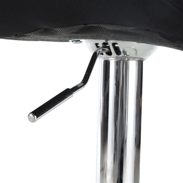 Tabourets de bar pivotants noirs Homcom en lin avec hauteur ajustable, ensemble de 2 4 Tabourets de bar pivotants noirs Homcom en lin avec hauteur ajustable, ensemble de 2 – Image 4