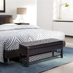 Banc de rangement moderne HomCom brun foncé avec étagère à chaussures 8 Banc de rangement moderne HomCom brun foncé avec étagère à chaussures -HOMCOM Soldes 2022 330936341 AlternateImage3 l