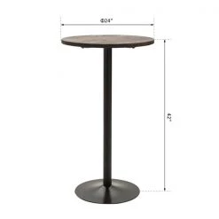 Table haute ronde Homcom de style rustique en bois d'orme avec structure antirouille -HOMCOM Soldes 2022 330936342 AlternateImage2 l