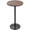 Table haute ronde Homcom de style rustique en bois d'orme avec structure antirouille