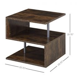 Table basse à 3 niveaux par HomCom en composite brun -HOMCOM Soldes 2022 330936346 AlternateImage2 l