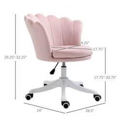 Chaise de bureau contemporaine HomCom rose pivotante à hauteur réglable -HOMCOM Soldes 2022 330936348 AlternateImage2 l