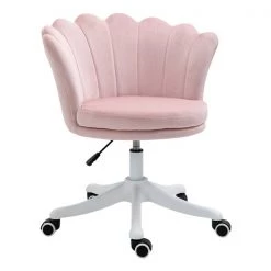 Chaise de bureau contemporaine HomCom rose pivotante à hauteur réglable