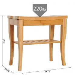 Siège de douche autoportant HomCom en bambou, conforme à l'ADA -HOMCOM Soldes 2022 330936349 AlternateImage2 l