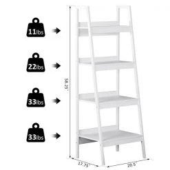 Bibliothèque de style échelle en métal blanc par HomCom à 4 tablettes, ensemble de 2 -HOMCOM Soldes 2022 330936350 AlternateImage2 l