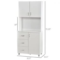 Meuble de rangement autoportant HomCom pour la cuisine en bois composite blanc de 31,5 po l. -HOMCOM Soldes 2022 330936351 AlternateImage2 l
