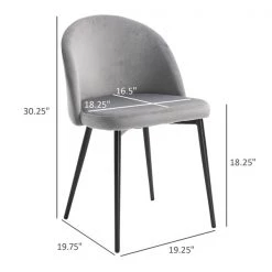 Chaise d'appoint contemporaine rembourrée par HomCom en polyester avec cadre en métal, ensemble de 2 -HOMCOM Soldes 2022 330936356 AlternateImage2 l