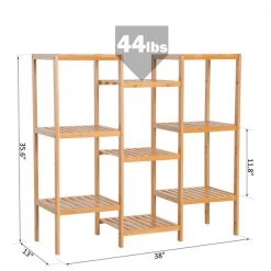 Étagère de rangement moderne à 9 niveaux Homcom de 38 po x 35 1/2 po en bambou -HOMCOM Soldes 2022 330936357 AlternateImage2 l