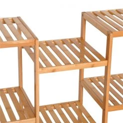 Étagère de rangement moderne à 9 niveaux Homcom de 38 po x 35 1/2 po en bambou -HOMCOM Soldes 2022 330936357 AlternateImage3 l
