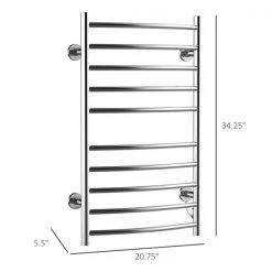 Chauffe-serviettes argent à installation murale par HomCom enfichable à 10 barres -HOMCOM Soldes 2022 330936360 AlternateImage2 l