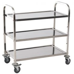 Chariot de cuisine HomCom en acier inoxydable de 17,72 po x 33,46 po x 35,43 po