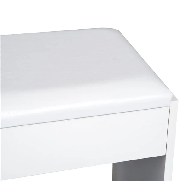 Coiffeuse de 31,5 po par HomCom avec tabouret, blanc 4 Coiffeuse de 31,5 po par HomCom avec tabouret, blanc – Image 4